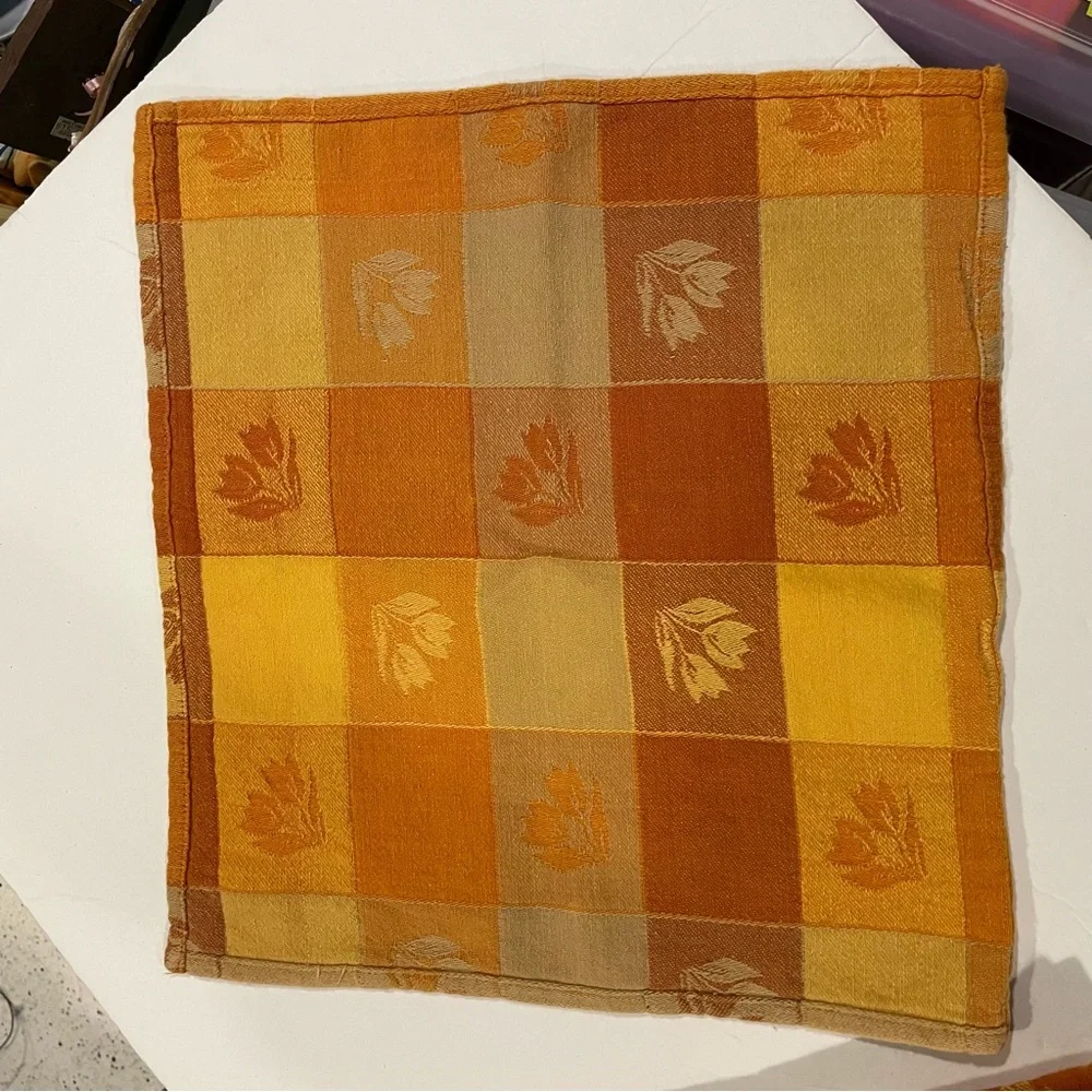 Vintage marigold floral set of 3 napkins mat kitchen decor groovy cottagecore